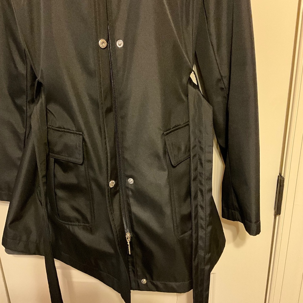 Calvin Klein Rain/Trench Coat Black size Medium - Picture 4 of 11